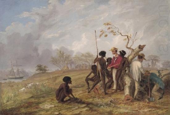 Thomas Baines Thomas Baines with Aborigines near the mouth of the Victoria River china oil painting image